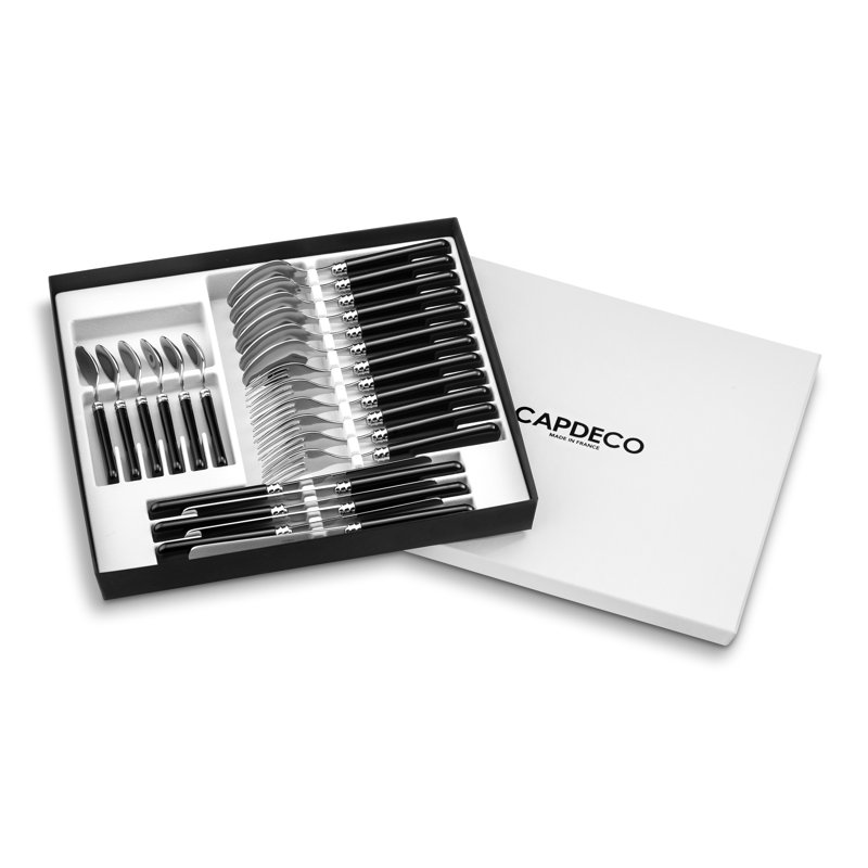 Altea 24 Piece Cutlery Set, Service for 6, Black