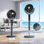 Ventilateur sur pied 15 vitesses avec télécommande, ventilateur de plancher oscillant à 120 °, moteur à courant continu silencieux pour la chambre à coucher, le salon et le bureau personnel
