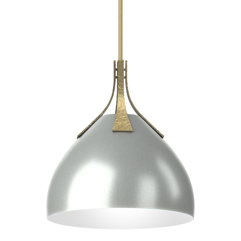 Luminaire suspendu en forme de dôme à 1 lumière Summit, Platine rétro, Laiton moderne