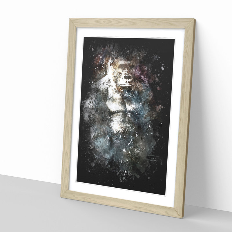 The Silverback Gorilla - Framed Print, Oak Framed, 63cm H x 45cm W x 2cm D