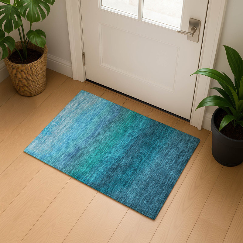 Premium Machine Washable Ariel Ombre Rug, Rectangle 1'8" x 2'6"