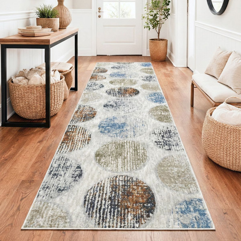 Tapis de couloir lavable 2 x 35 - Tapis moelleux Vale, Argile multicolore, 2'2" x 35'