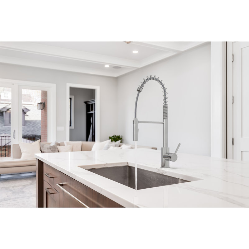 Olympia Faucets I2V Pull Down Kitchen Faucet, Polished Chrome