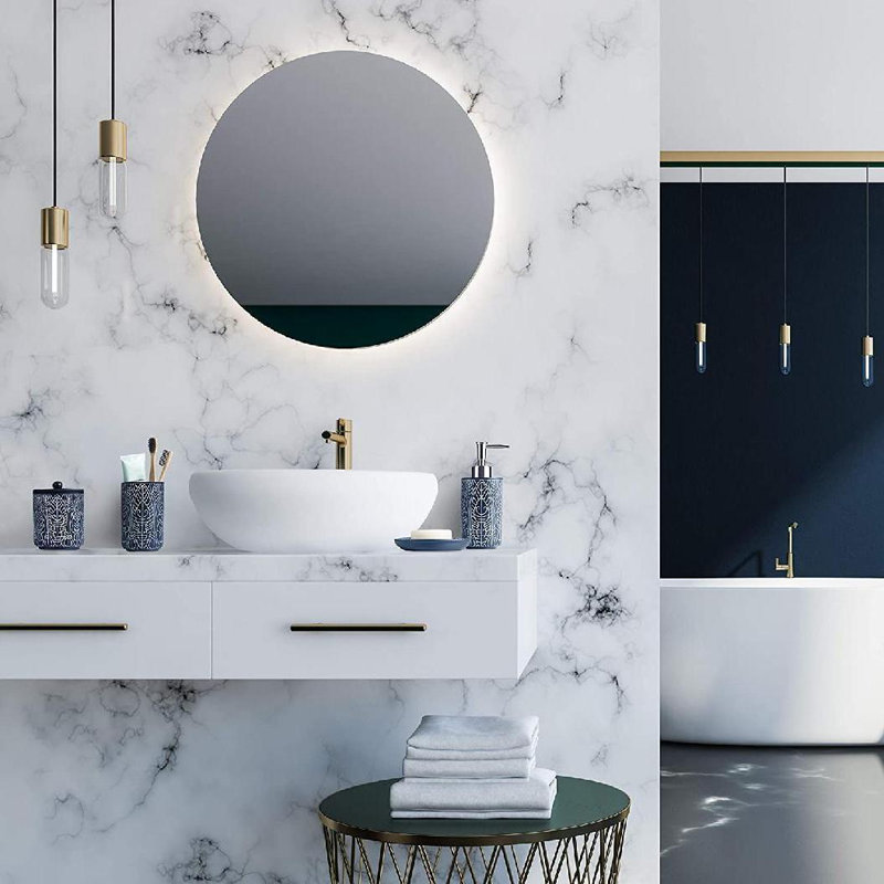 Navy Blue Ceramic Bathroom Accessory Set