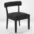 Mid-Century Modern Dining Chairs Black Faux Leather Upholstered Wood Frame Kitchen Chairs-1541891200