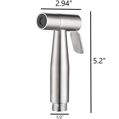 Elongated Hand Held Bidet with Faucet