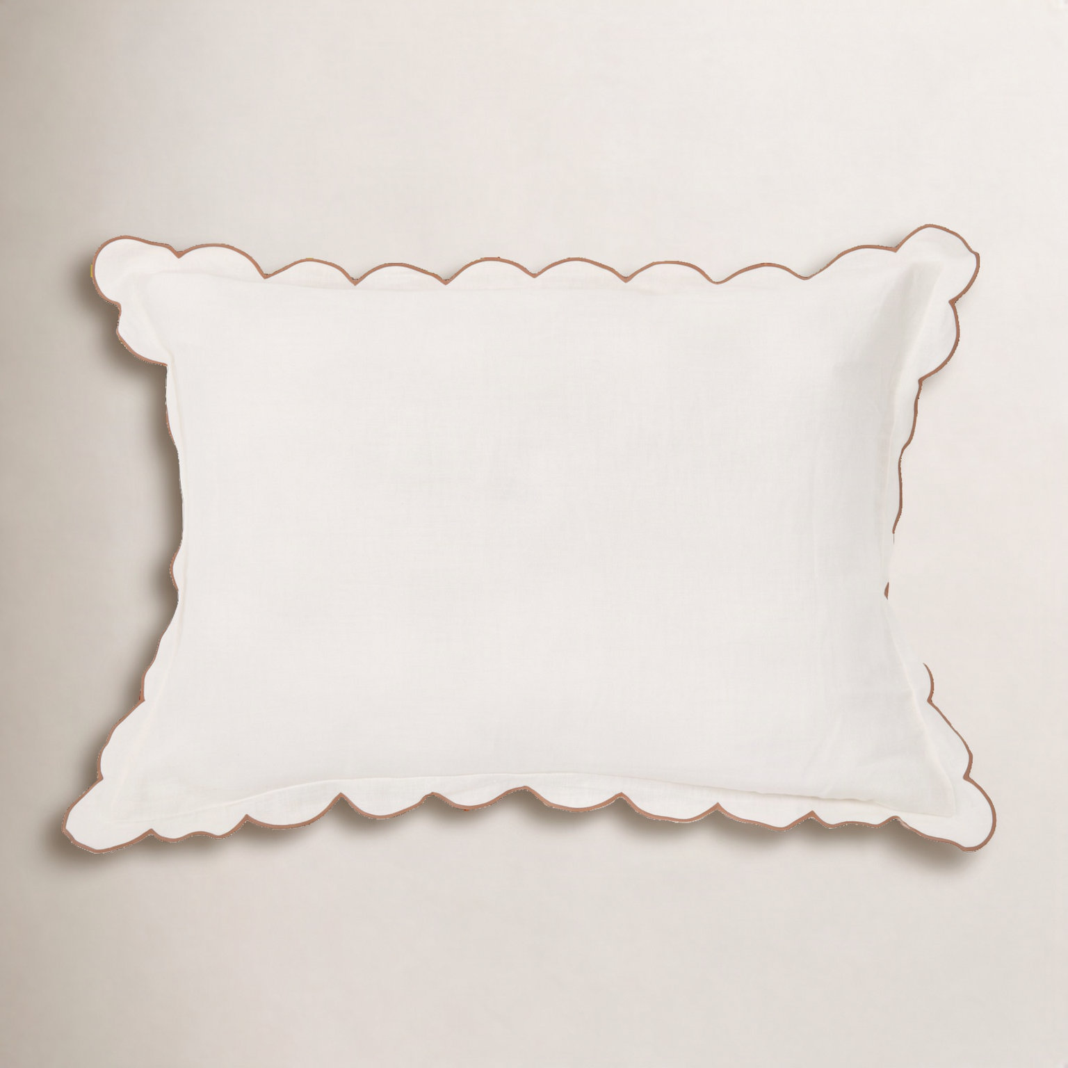 Kelly Linen Shams, Cream/Terra Cotta, Standard
