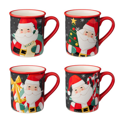 Ensemble de 4 tasses en céramique Christmas Whimsy