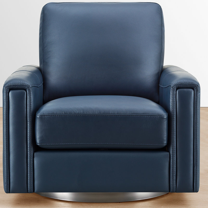 Fauteuil en cuir Donelson, Marine