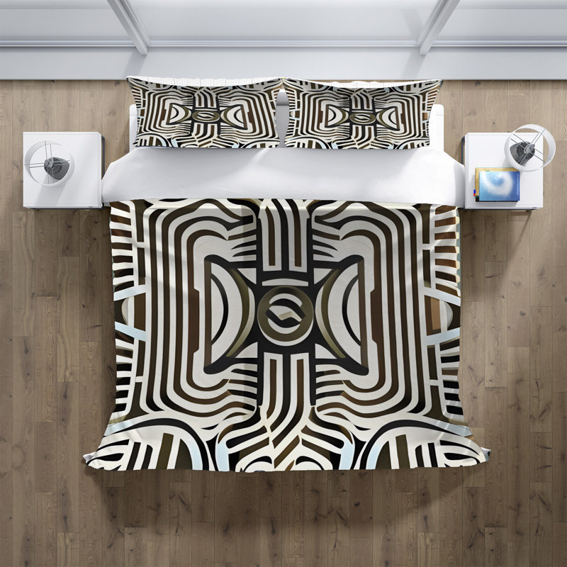 Polyester Abstract Duvet Cover, King Duvet Cover + 2 King Shams