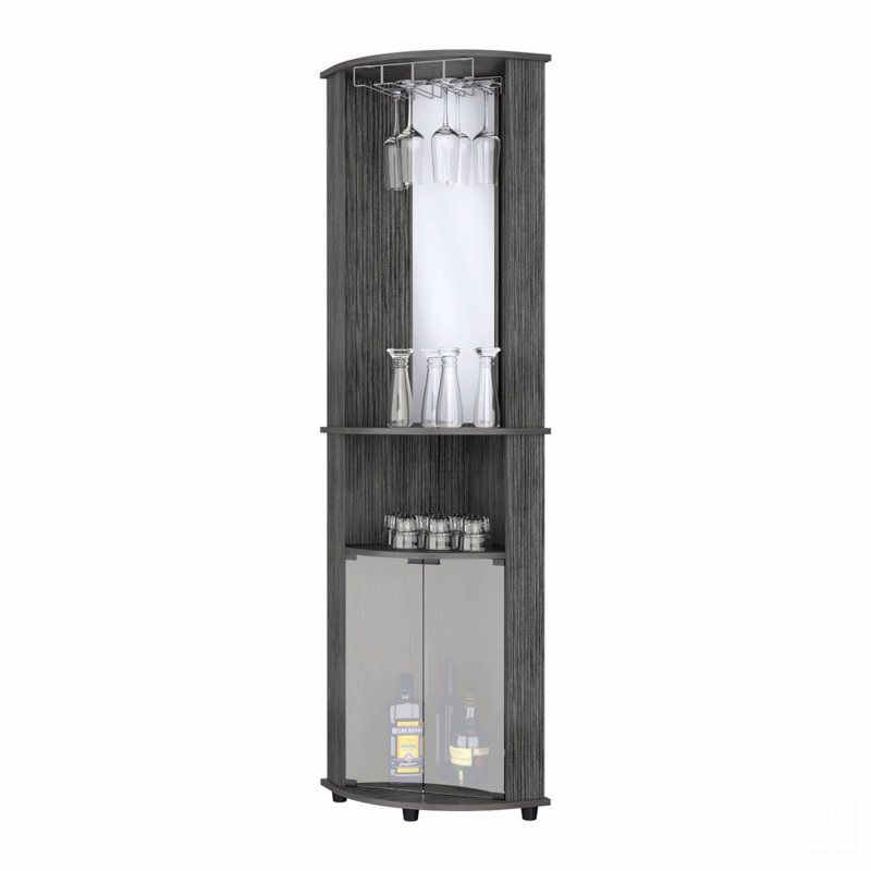Bar 3 tablettes, Gris foncé / Blanc