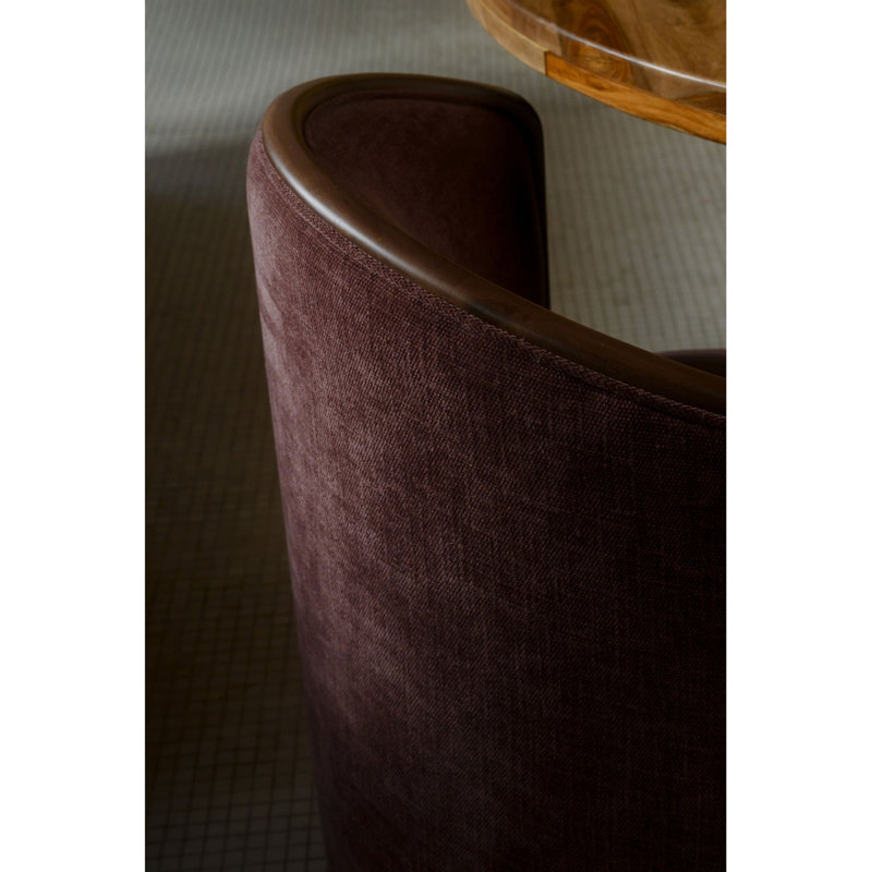 Chaise pivotante Teddrick Rossi crème, Mauve