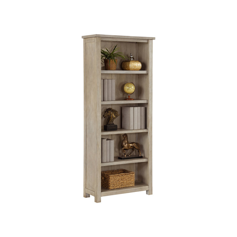 Bibliothèque rustique ouverte en bois, tablettes de bibliothèque, rangement de bureau, brun clair