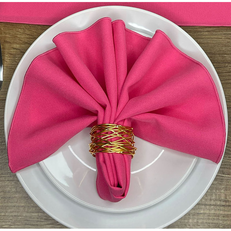 Atara Polyester Solid Colour Square Napkin, Hot Pink