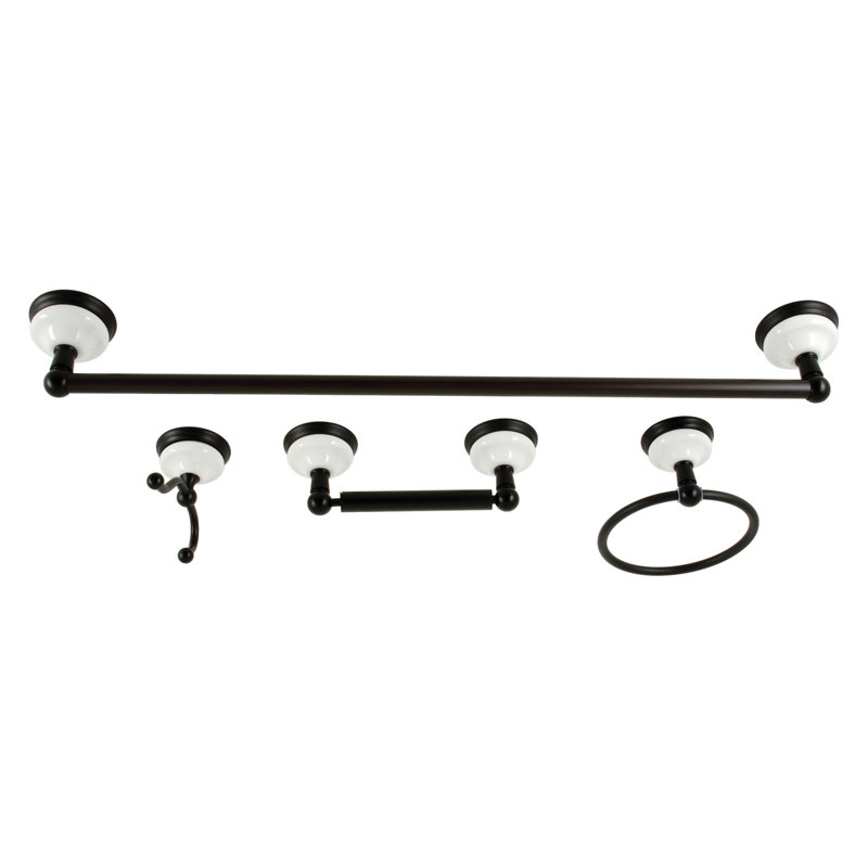 Kingston Brass Victorian 4-Piece Bathroom Hardware Set, Matte Black