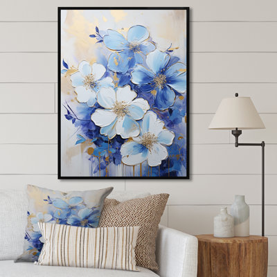 " White And Blue Minimalism Violets "