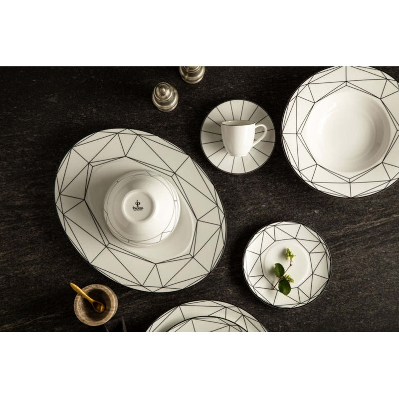 Gem Cut Onyx Bone China Espresso Cup