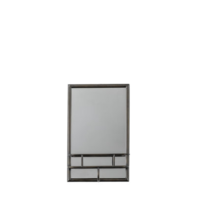 Gorman Iron Flat Wall Mirror with Shelves