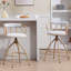 Tabouret de bar pivotant de 26 po à hauteur de comptoir pour 2 personnes - Siège extensible en tissu beige, siège en métal de salle à manger moderne avec cadre fiable-121095841-121095843