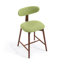 Tabouret de bar pivotant rembourré en mélange de coton avec dossier incurvé-1192748748