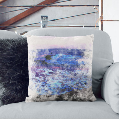 Pretty Beach Sunset Cushion with Filling