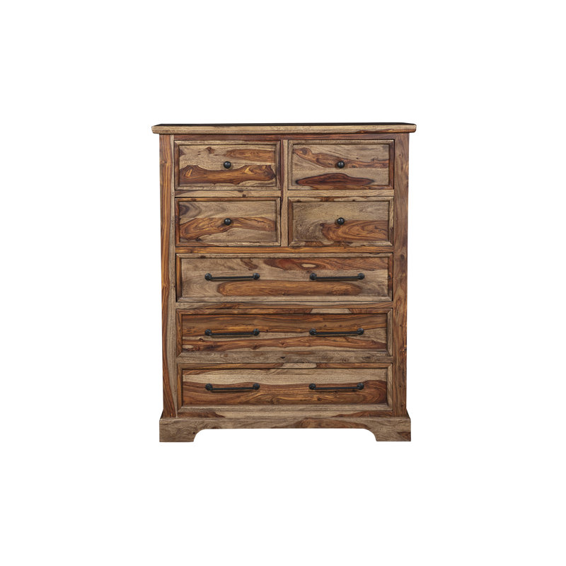Solid Wood 43'' W 7 - Drawer Dresser, Brown