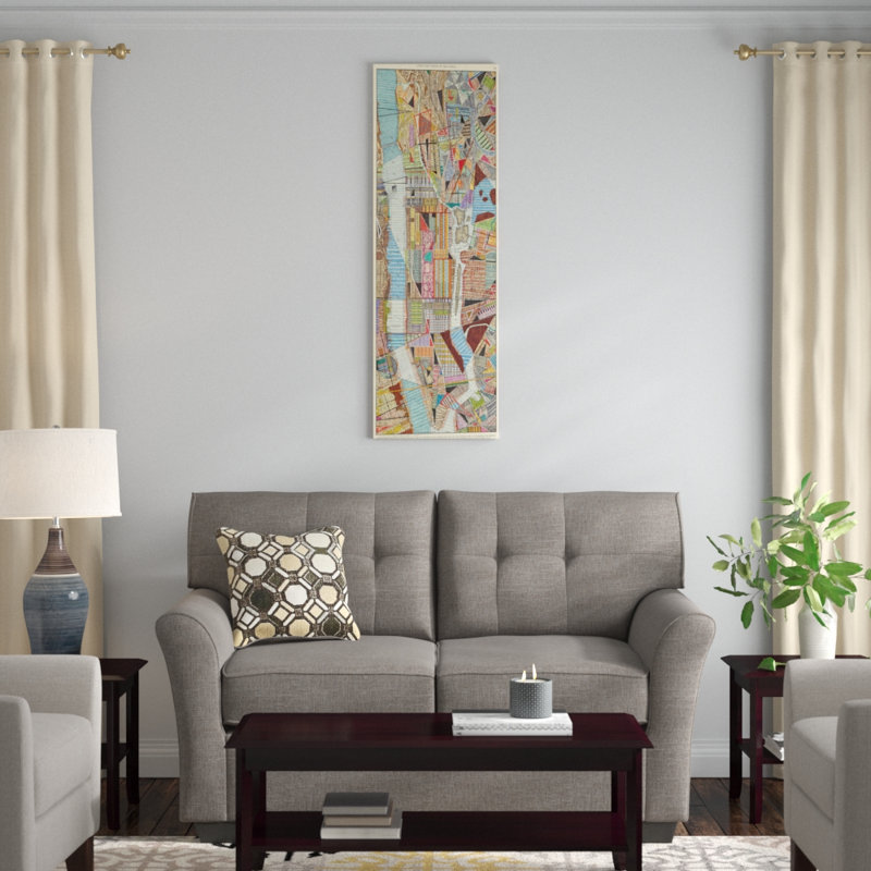 «Modern Map of New York III», reproduction d'impression sur toile tendue, H 60 po x l 20 po x P 1,5 po, Toile tendue