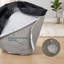 Housse de remplacement pour lit de beignet en velours gris 24 po, housse de lit ronde en fausse fourrure imperméable pour chien seulement