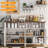55" Large Buffet Sideboard with 4 Doors, Farmhouse Kitchen Storage Cabinet with Adjustable Shelves, Wooden Cabinet Sideboard and Coffee Bar Cabinet Table for Dining Room, Entryway, White-123013937