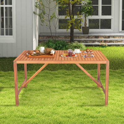 Oelwein Rectangular Outdoor Dining Table With Umbrella Hole , 140cm cm W 75cm cm D