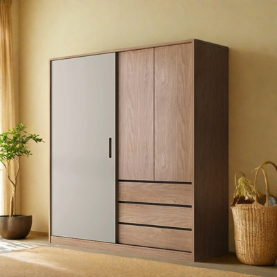 Garde-robe simple couleur noyer