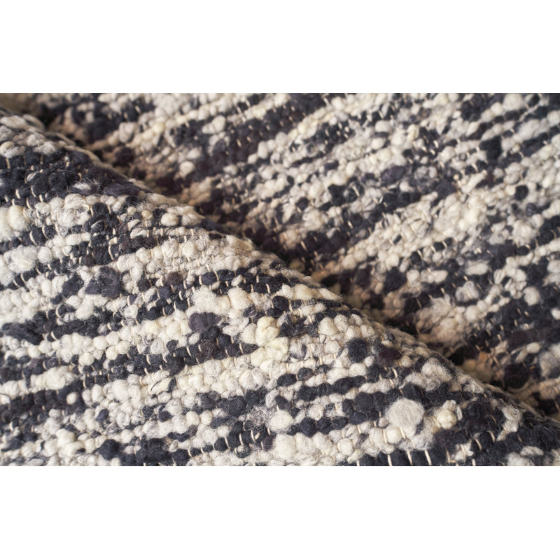 Tocayo Wool Abstract Area Rug in Black, Rectangle 12' x 15'