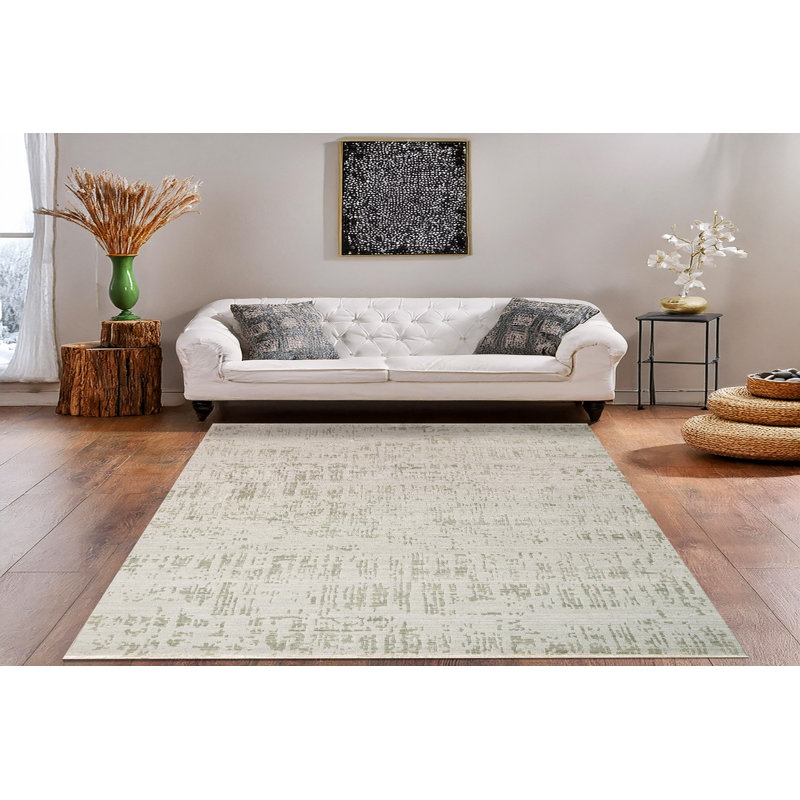 Nickelson 9748-480 MINT GREEN/TAUPE, Runner 2'2" x 7'7"