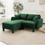 Convertible L Shape Sectional 3 - Seater Sofa Couch With Distinctive Shell - Shaped Armrests, Removable Ottoman And Cylindrical Legs For Versatile Living Spaces-2097796224-2097796227