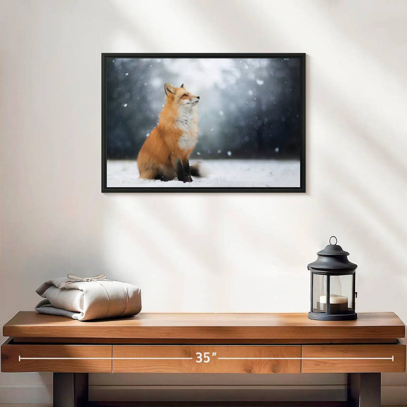 Dreamy Winter Fox, 13" H x 19" W