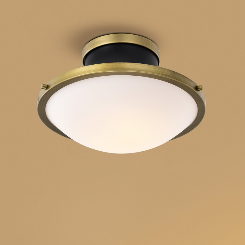 Plafonnier encastré en verre Arbaz, Noir mat, H 10,13 po x l 18 po x P 18 po