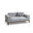 Stylish 2-Seat Sofa-Bed, Grey Polyester, 72.4 x 35.8 x 33.5 inches | Solid Beech Wood & Chipboard Frame, 100% Dry-Cleanable Fabric | Comfortable Foam & Silicone Cushions | Elegant Scandinavian Design with Walnut Legs