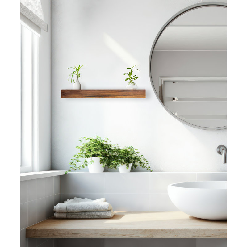 Emerald Lee Walnut Floating Shelf, 3" H x 16" W x 6" D