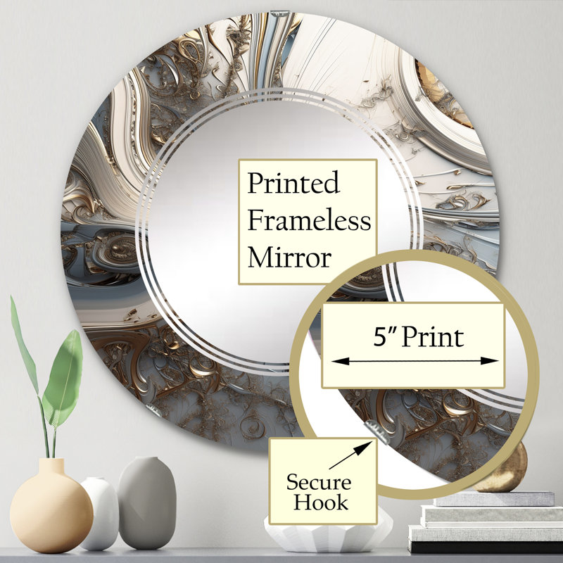 Kanto - Miroir mural moderne rond, 24 po x 24 po