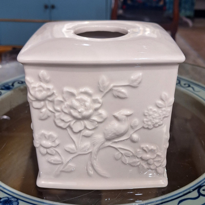 Tissue Box Cover, Off White