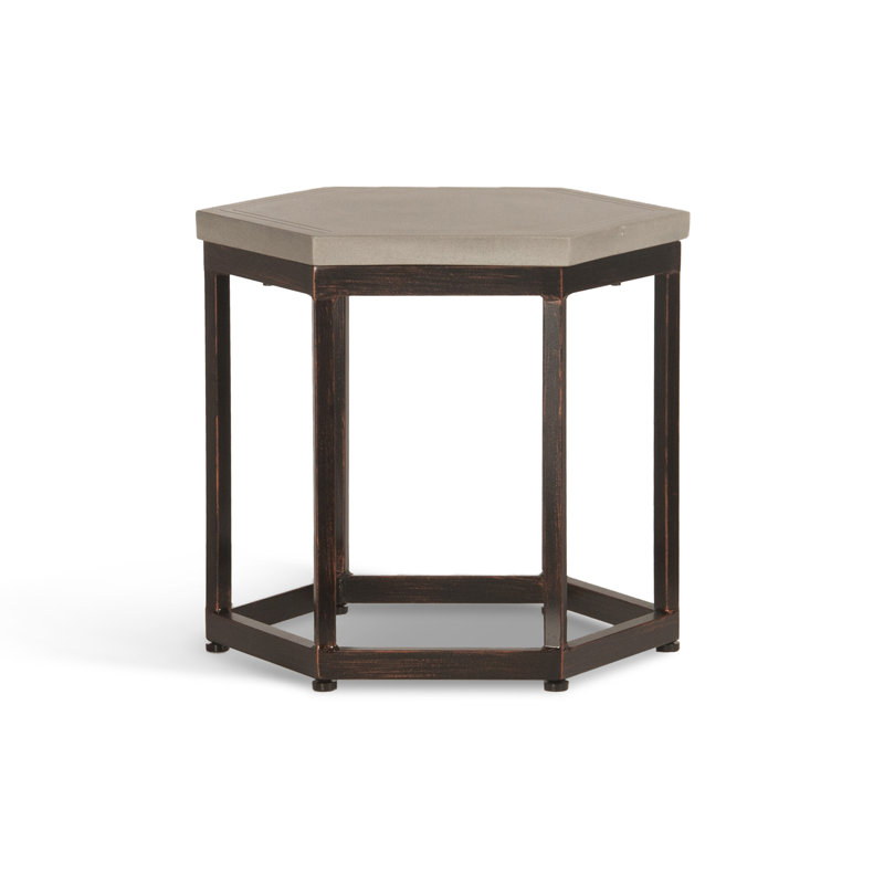 Paxton Metal Outdoor Side Table , 20'' in. W 17.5'' in. D, Black