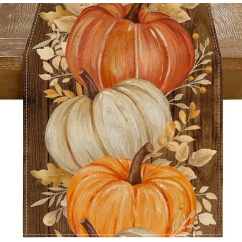 Chemin de table d'automne 13 x 108 pouces Orange