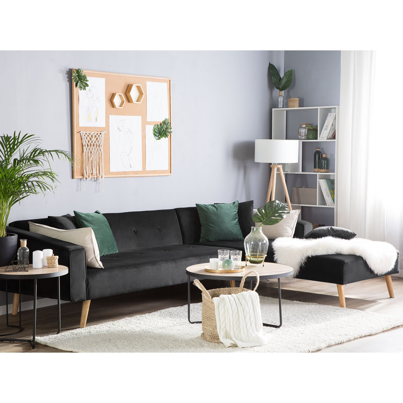 Lukas 4 Seater Sofa Bed, Black