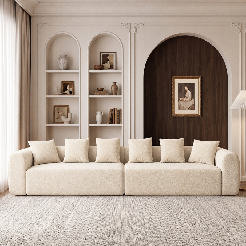 Canapé modulaire Modern, Beige, H 24,8 po x l 144,4 po x P 24,8 po
