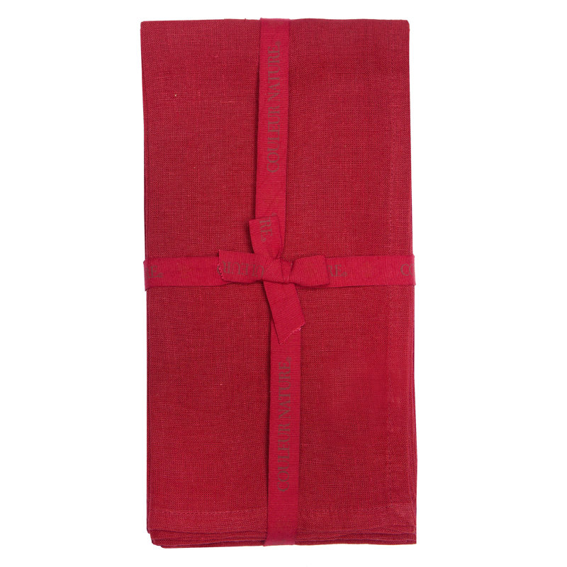 Saint-Rémy D’Or Linen Square Napkins, Rouge