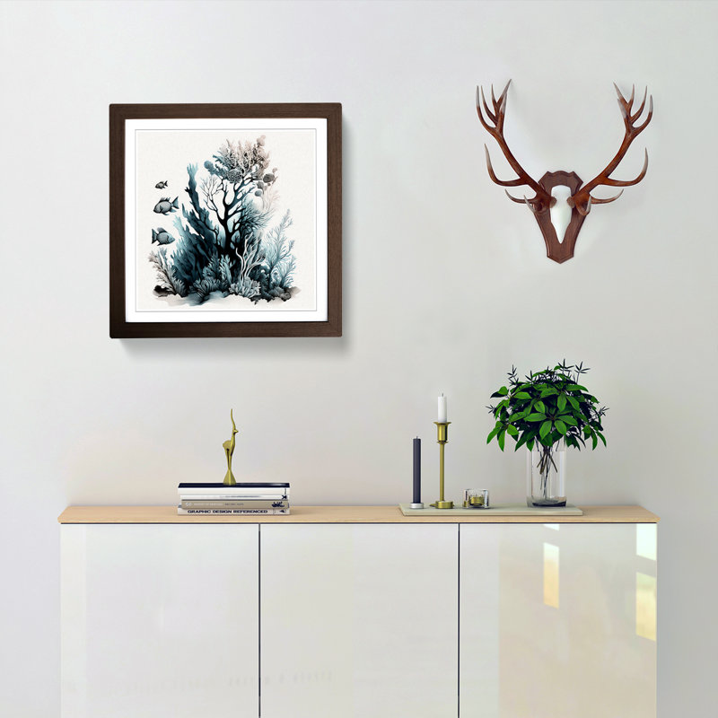 Single Picture Frame Print on Wood, Walnut