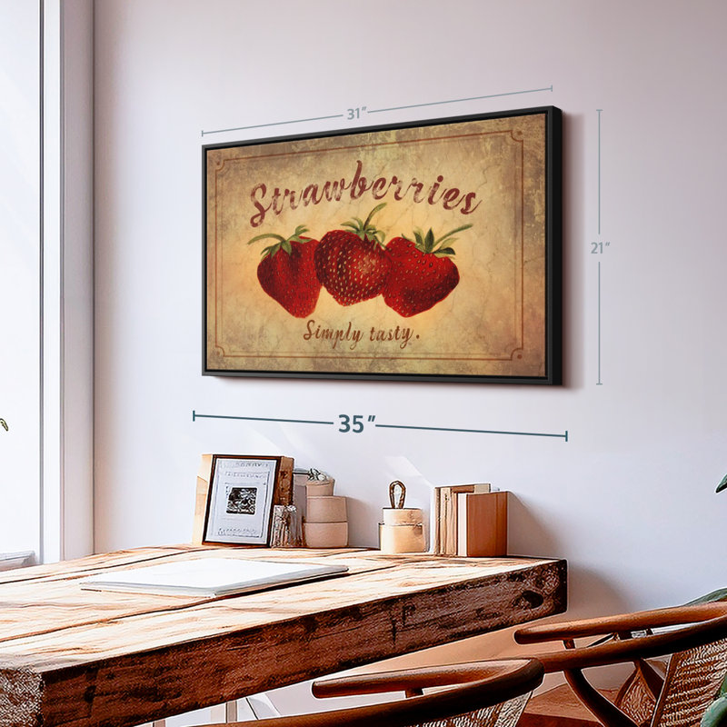 «Tasty Strawberries Wall Art», H 21 po x l 31 po