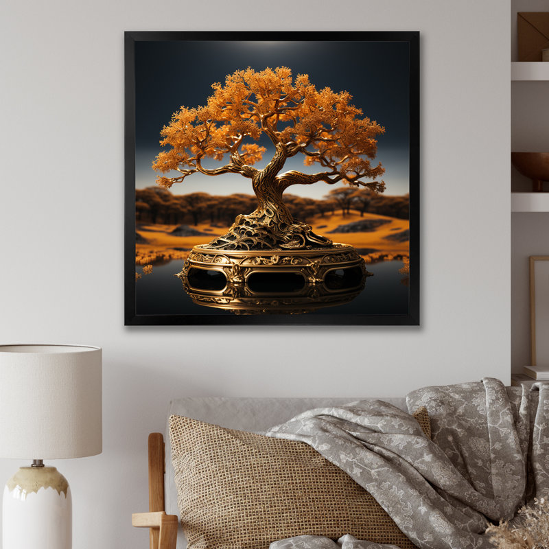 «Bonsai Tree Tranquility Expression I», reproduction sur toile, Cadre simple noir, H 36 po x l 36 po x P 1,5 po