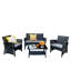 Ensembles de conversation pour patio avec coussins pour 4 personnes
