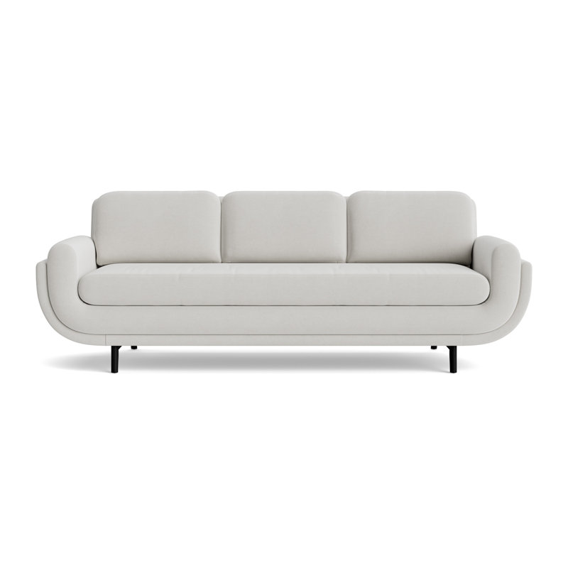 Regatta 100 Sofa, Performance Velvet - Silver, Black